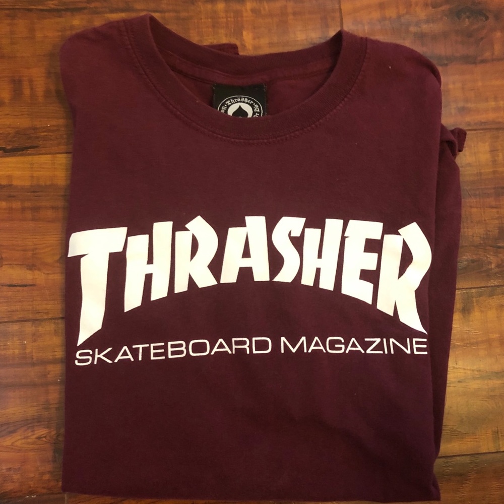Maroon thrasher tee